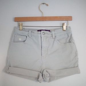 Vintage Beige Chino High Waist Cuffed Shorts 28